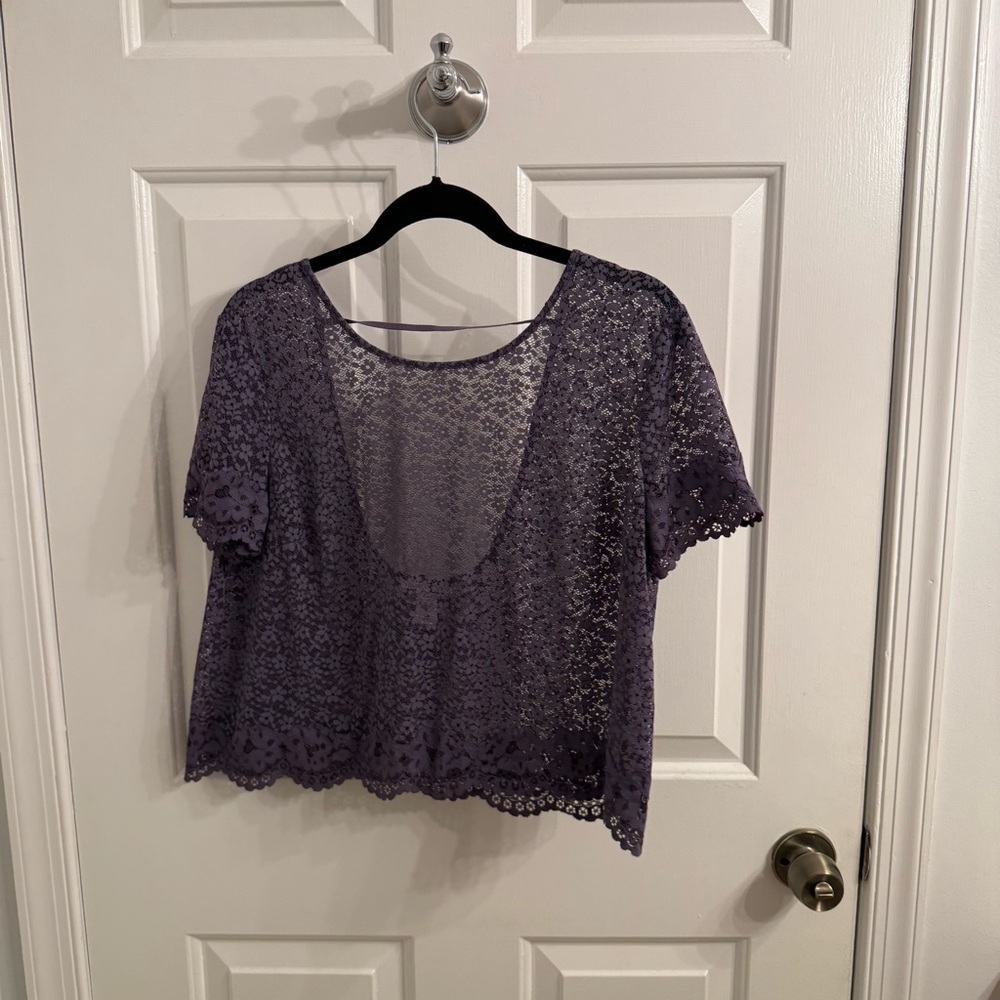 New! Purple Sheer Lingerie Top- New!